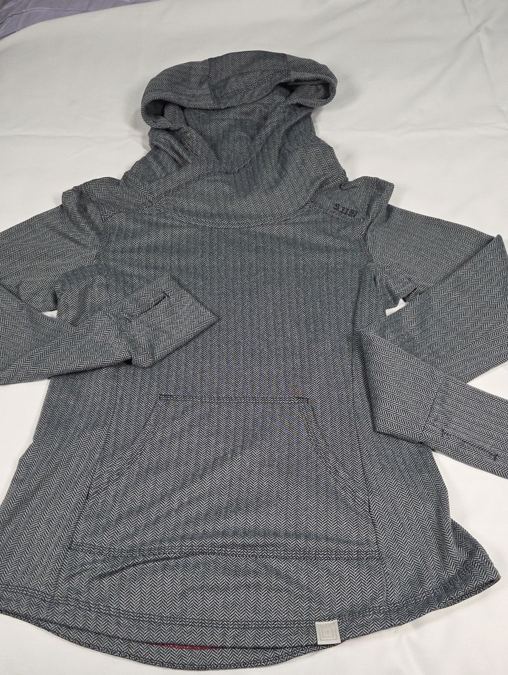 5.11 Tactical Women's Hooded Pullover in Charcoal Gray Herringbone
